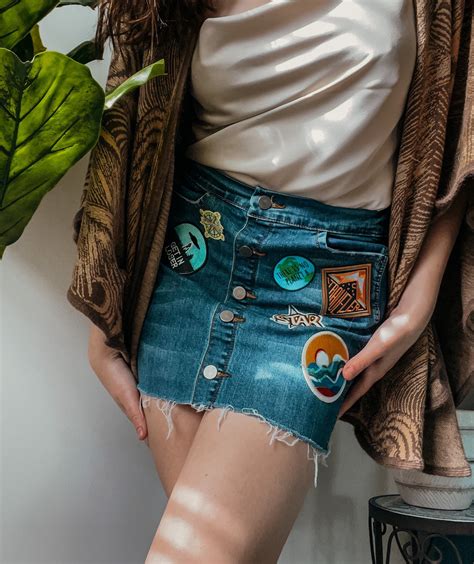 Handmade Patchwork Denim Skirt Etsy