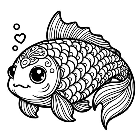 Cute Mirror Carp Coloring Page 4 Free Printable Pages