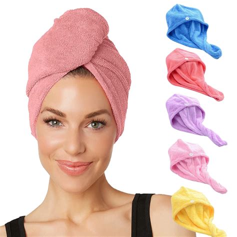 Vorkoi Microfiber Hair Towel Wrap Hair Drying Towels Super Quick Dry Hair Turban Absorbent Fast