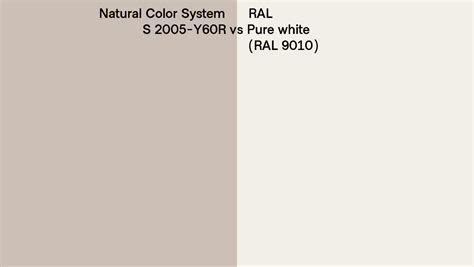 Natural Color System S 2005 Y60r Vs Ral Pure White Ral 9010 Side By