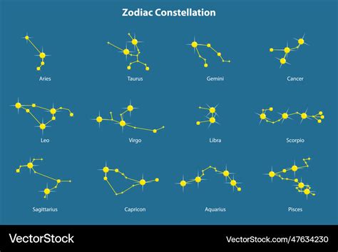 Zodiac constellations Royalty Free Vector Image