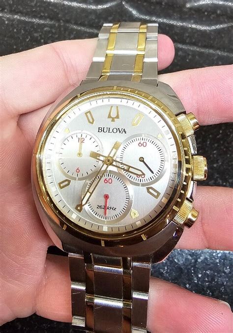 Bulova Men S Curv Chronograph Multi Dial Gold Tone Mm Watch A