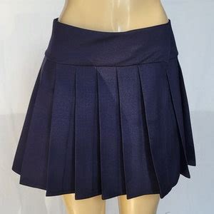 REGULAR MINI Skirt Plaid Pleated Navy Etsy