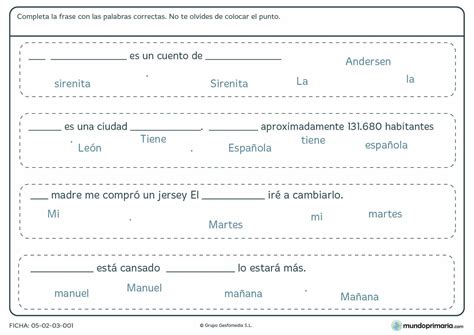 Ejercicios De Lengua Para Ni Os De Primaria Para Imprimir