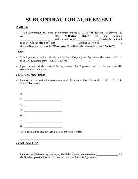 Subcontractor Agreement 1