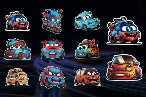 Cute Car Stickers Bundles Graphic by sportspsd99 · Creative Fabrica