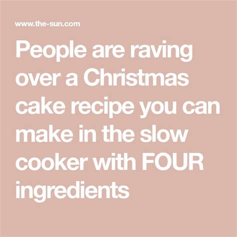 People Are Raving Over A Christmas Cake Recipe You Can Make In The Slow Cooker With Four