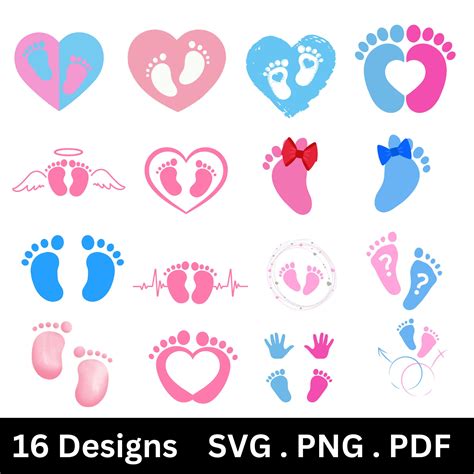 Baby Feet Svg Baby Footprint Svg Bundle Baby Feet With Heart Svg