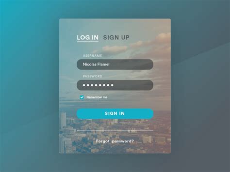 Dribbble Login Form X Final Png By Sebastijan Duman I