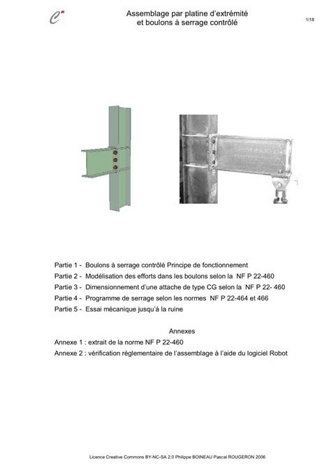 Pdf Assemblage Par Platine Dextr Mit Calcul Des