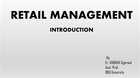 Introduction To Retail Management Ppt