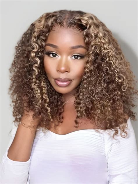 Nadula Bye Bye Knots Wig 20™ 7x5 Ombre Blonde Highlight Big Curl Invisible Knots Wig Put On