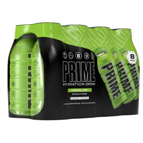 Prime Lemon Lime Sports Drink Multipack Bottles, 8 bottles / 16.9 fl oz ...