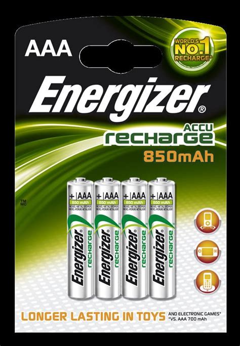 Aaa Energizer Accu Rechargeable Batteries 850 Mah 4pk View Energizer Rechargeable Energizer