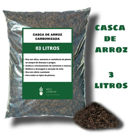 3 Litros Casca De Arroz Carbonizada Para Cactos E Suculentas Shopee