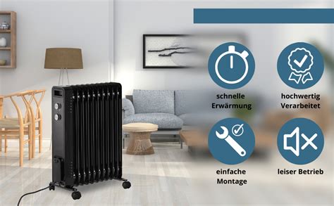 STAHLMANN Ölradiator ZR201 1500 Watt Elektroheizung Energiesparend