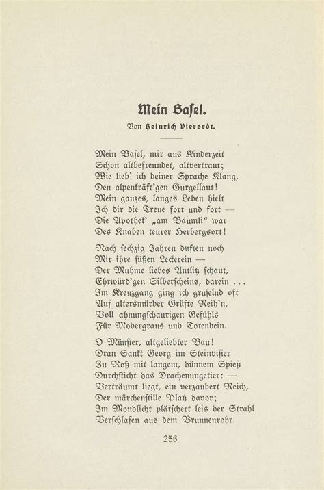 Mein Basel Gedicht Basler Jahrbuch 1925