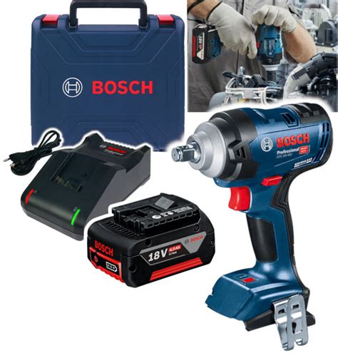 BOSCH KLUCZ UDAROWY 400Nm 18V GDS 18V 400 2x 4 0AH Zestaw Professional