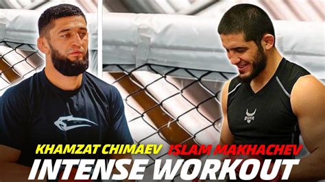 Khamzat Chimaev Islam Makhachev Training For Their Upcoming Fight