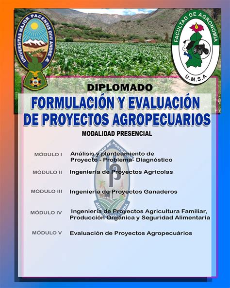 Diplomado En Formulaci N Y Evaluaci N De Proyectos Agropecuarios