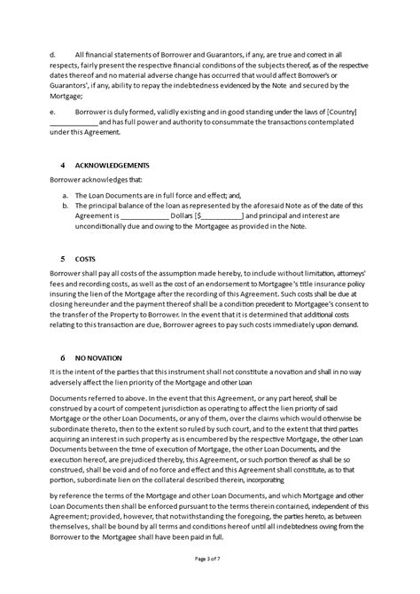 Mortgage Assumption Agreement Templates At