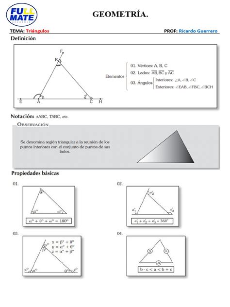 Guía Geometría Triángulos Pdf Triángulo Geometría Elemental