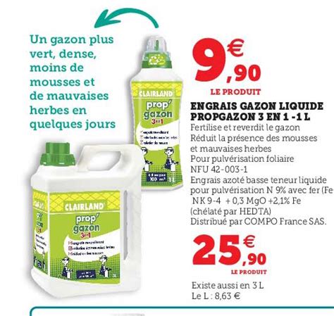 Promo Engrais Gazon Liquide Propgazon En L Chez Super U