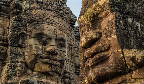 Faces Of Bayon Temple At Angkor Thom Part Of The Angkor Unesco Site