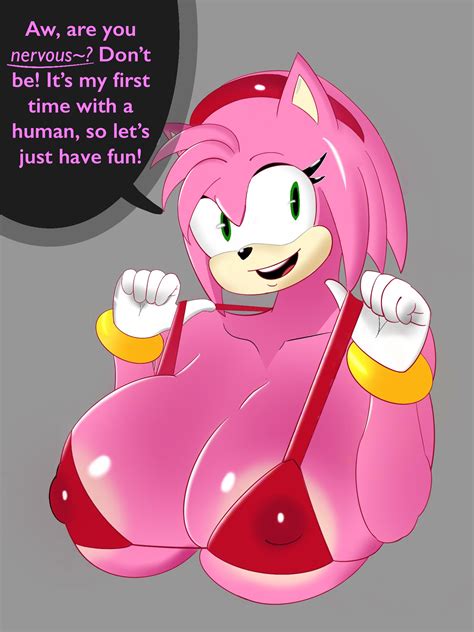 Rule 34 Amy Rose Areola Slip Big Breasts Bikini Bikini Top Breasts Dialogue Huge Breasts