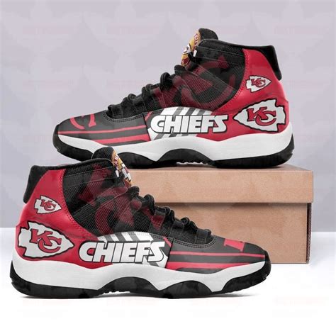 Kansas City Chiefs Air Jordan 11 Sneakers High Top Basketball Shoes For ...