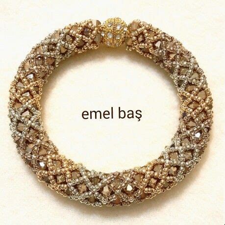 Netted bracelet by Emel Bas from Turkey 2023 Takı yapma Boncuklu