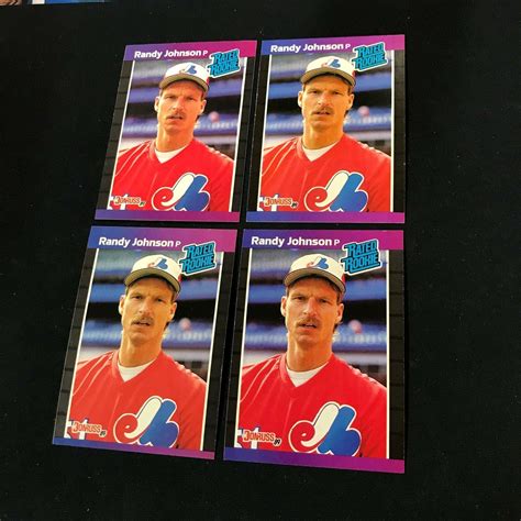 1989 Donruss RANDY JOHNSON Rated Rookie Lot X4 42 Montreal Expos