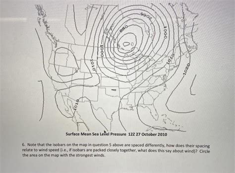 5. Isobars are lines of equal pressure and are | Chegg.com