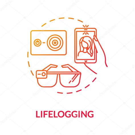 Icono Del Concepto De Lifelogging Biohacking Idea Video Blogging