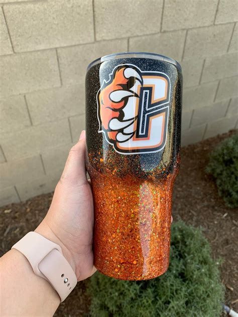 Custom Sports Team Tumbler Glitter Tumblerschool Pride Etsy