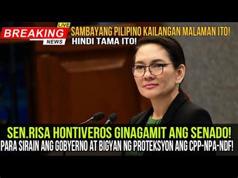 SEN RISA GINAGAMIT ANG SENADO PARA SIRAIN ANG GOBYERNO AT BIGYAN NG