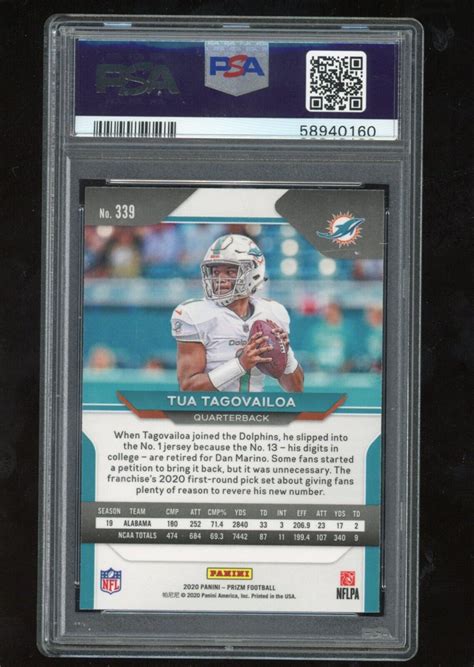 2020 Panini Prizm Rookie Red Wave Prizm 339 Tua Tagovailoa 149 RC