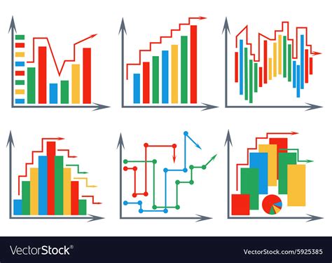 Set Histograms White Background Royalty Free Vector Image