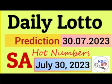 Daily Lotto Prediction For July Sa Daily Lotto Today