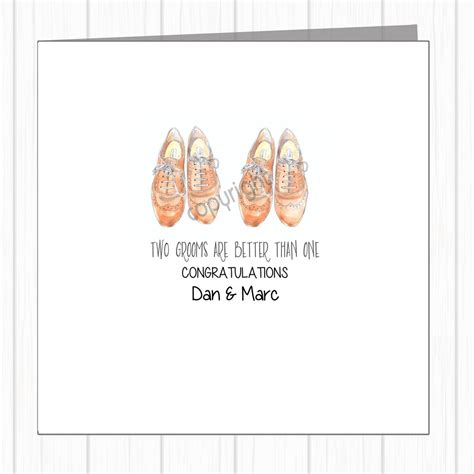 LGBTQ Gay Pride Same Sex Wedding Card Pair Of Grooms Brogue Shoes Etsy