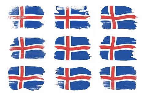 Premium Photo Iceland Flag Brush Stroke National Flag On White