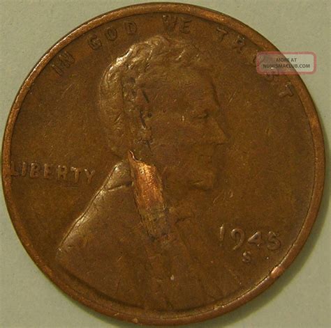 1945 S Lincoln Wheat Penny Lamination Error Coin Ae 889