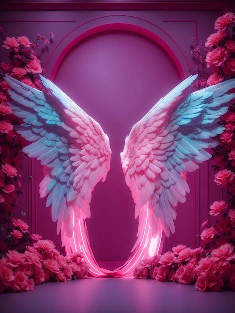 Premium Photo Angel Wings Background Digital Backdrop