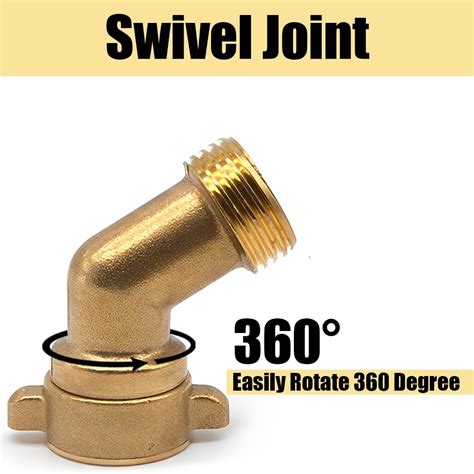 AUCELI 45 Degree Garden Hose Elbow 34 NH Thread Solid Brass Hose