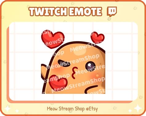 Twitch Emote Cute Potato Kiss Heart Love Blow A Kiss Emote Emotes