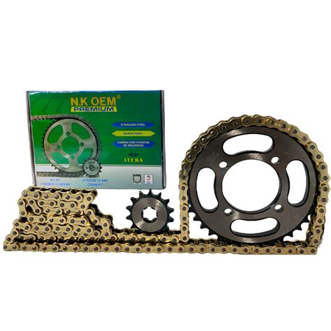 KIT ARRASTRE PREMIUM P NEGRA RX 100 115 14T 38T 428HX124L DORADA