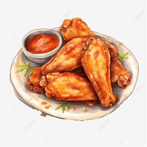 Chicken Wings Watercolor Clipart Ai Generated Chicken Wings Chicken