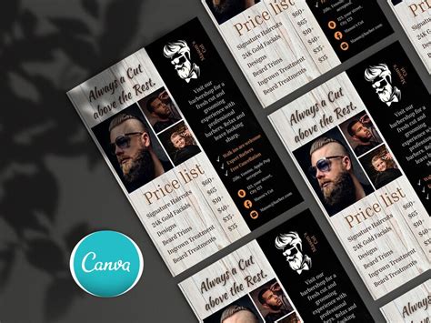 Barbershop Flyer Barbershop Template Diy Canva Hair Salon Template