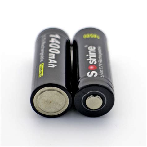 Soshine 3 7V Li Ion 18500 1400mAh Rechargeable Battery With PCB