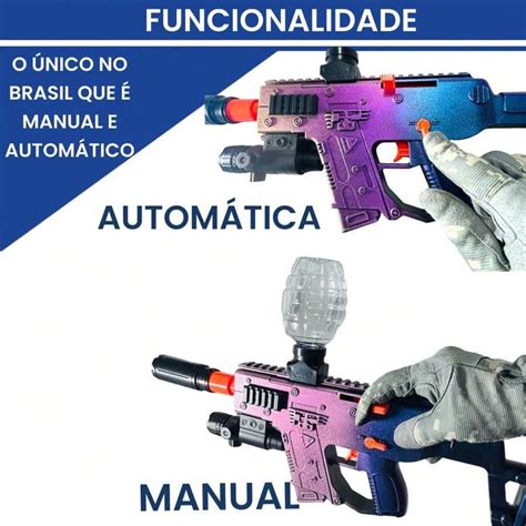 Arma De Bolinha De Gel Orbeez El Trica Rifle Modelo Sub Metralhadora